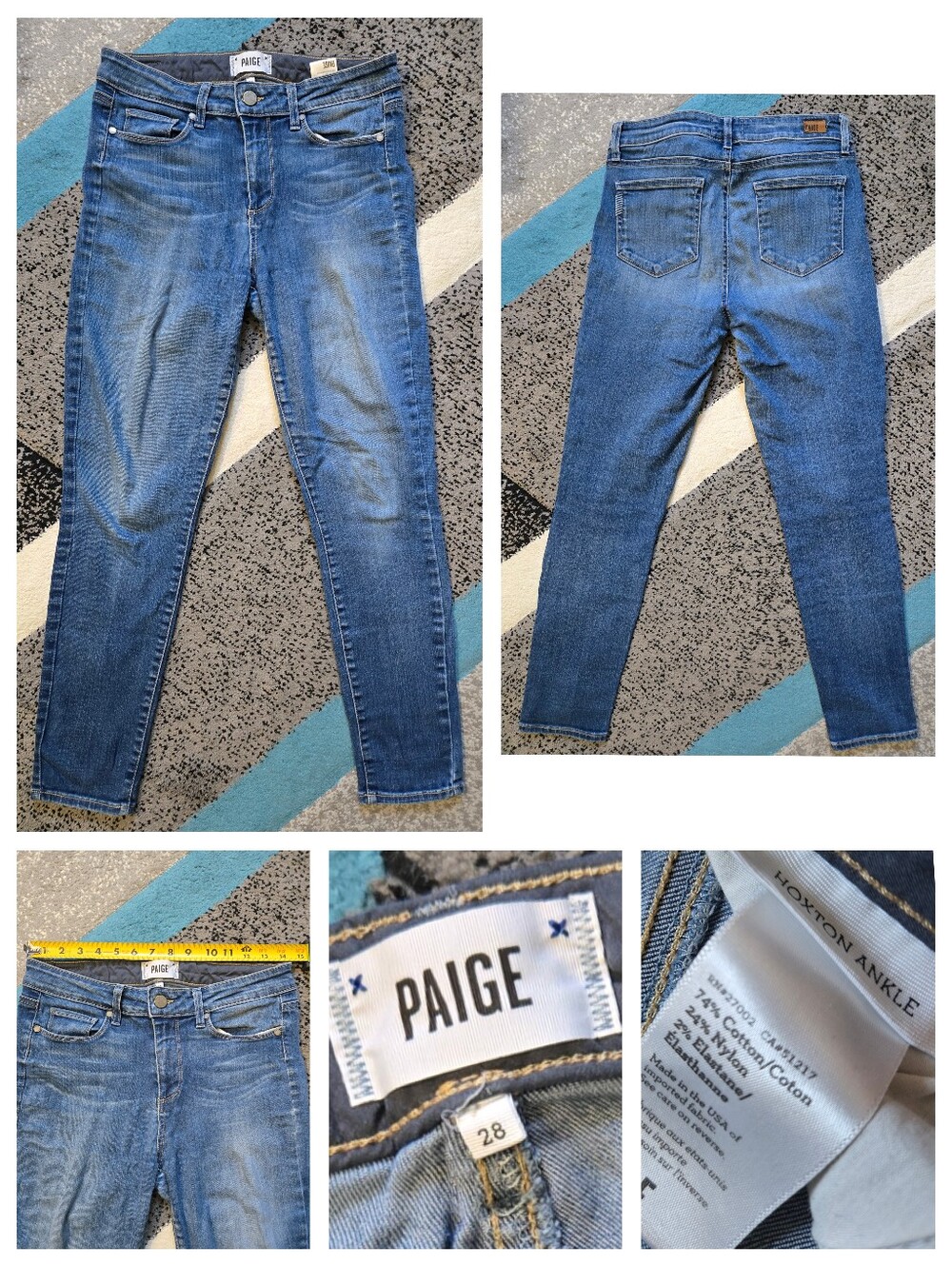 Paige Hoxton Ankle Skinny Jeans In Lightyear, Size 28, EUC